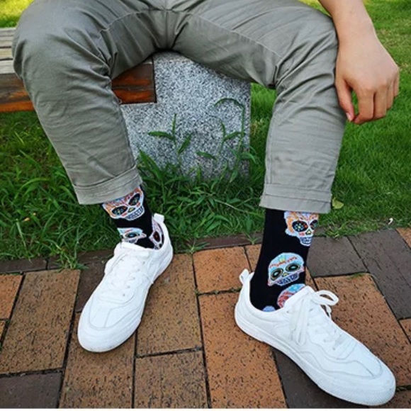 Sugar Skull Dia De Los Muertos Socks Any 4 for $32 - Picture 3 of 3